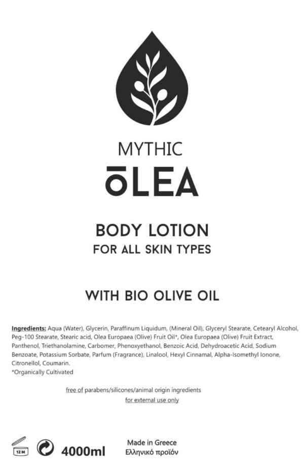 Mythic Olea Refill για Dispenser Body Lotion 4 Λίτρα
