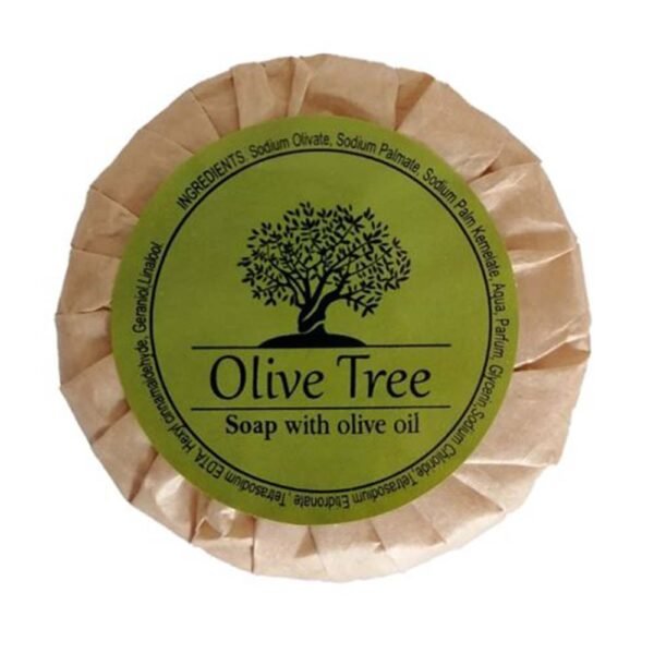 Olive Tree σαπούνι ελαιόλαδου στρογγυλό 20γρ σε οικολογικό χαρτί "ΕΛΛΗΝΙΚΟ ΠΡΟΙΟΝ"