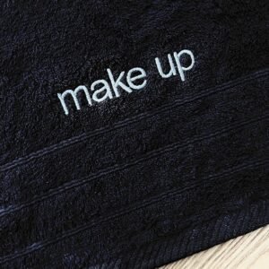 Πετσέτα με Κέντημα Make Up 30Χ50cm 500GSM Μαύρη