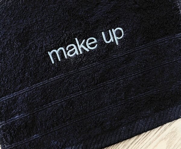 Πετσέτα με Κέντημα Make Up 30Χ50cm 500GSM Μαύρη